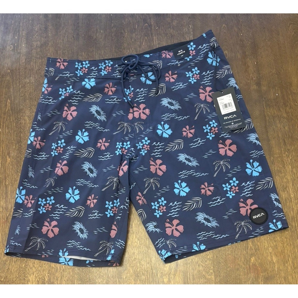 RVCA Men's 19" VA Print Stretch Board Shorts Navy 31